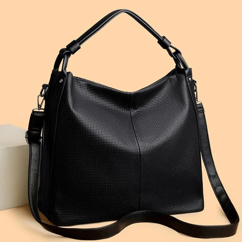 Popular Elegant Leather Shopper Bag With Original Design And Solid Color Also Functions As A Practical Ladies Diaper Bag