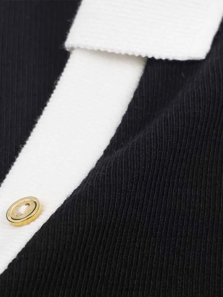 قميص نسائي جديد على الطراز الأوروبي والأمريكي بسيط ومتعدد الاستخدامات وأكمام طويلة للتنحيف ومنع الألوان على الوجهين #5