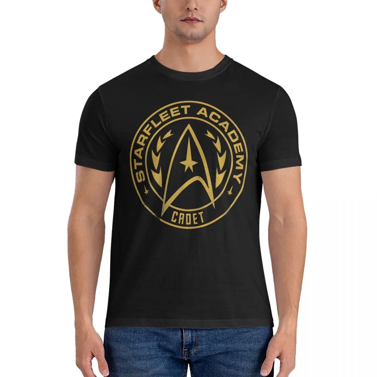 Starfleet Academy Cadet Emblem Men T Shirt S-Star T-Trek Crazy Tee Shirt Short Sleeve Crew Neck T-Shirt 100% Cotton Clothes