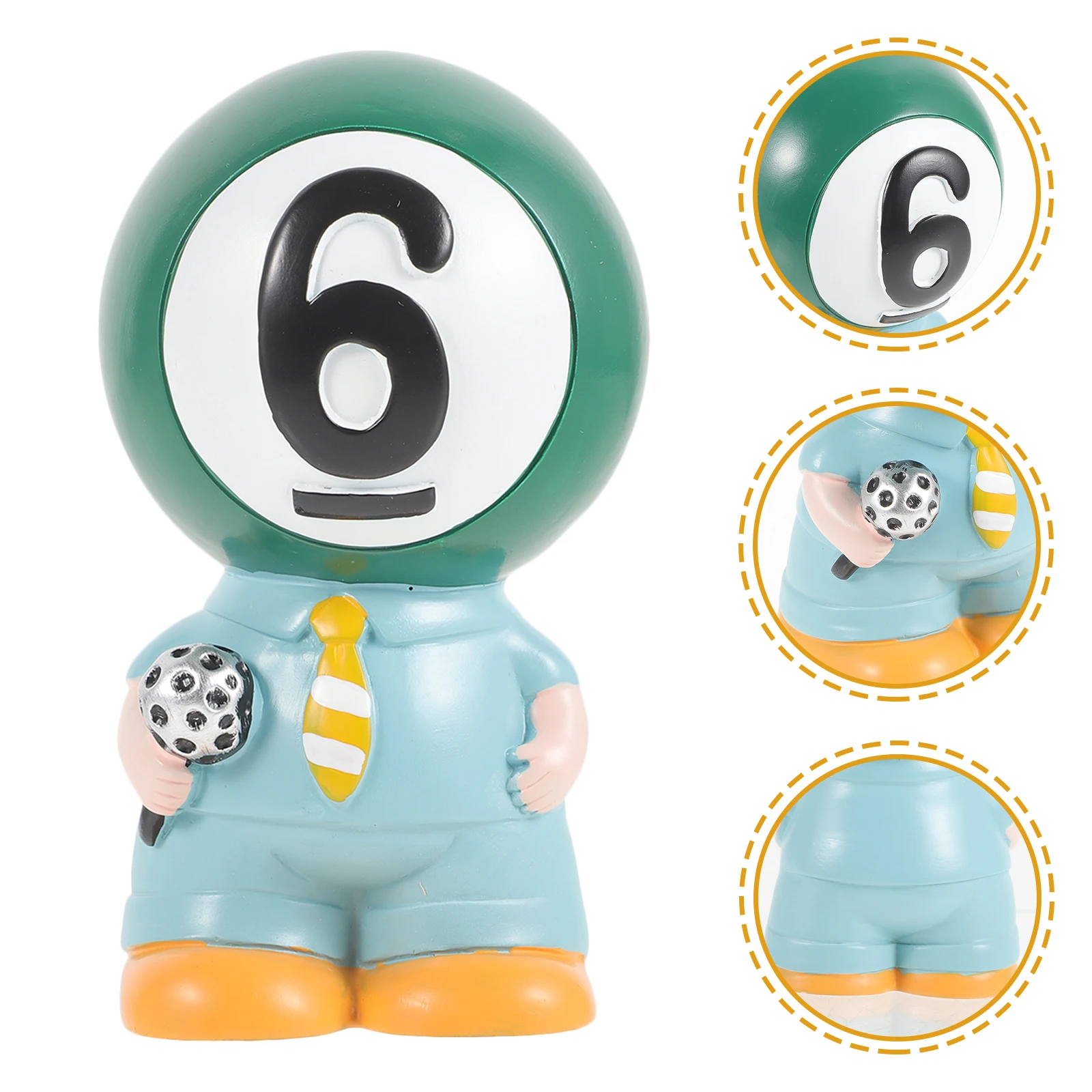 

Resin Billiard Hall Ornament Desktop Decoration Billiard Ball Shape Home Ornament Competition Prize Gift Desktop Decoration