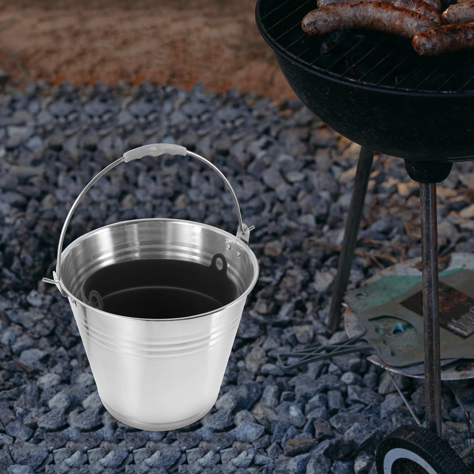 

Silicone Foldable Grill Drip Oil Bucket Liner Adjustable Height Heat Resistant Bbq Bucket Barbecue Accessory Grill Accessories
