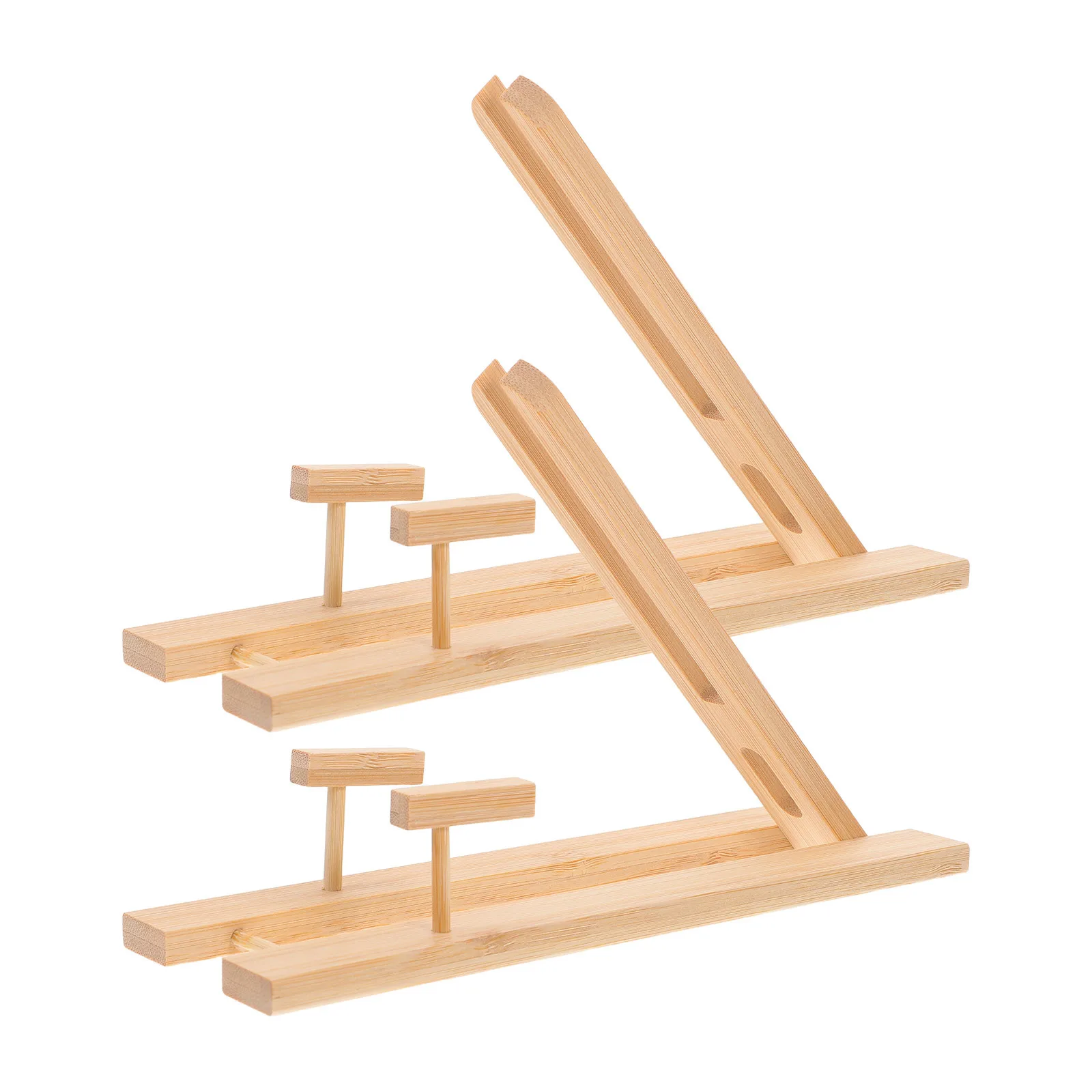 

2Pcs Wooden Folding Fan Holder Smooth Polished Surface Elegant Fan Display Stand Lightweight Display Rack Fans Stand