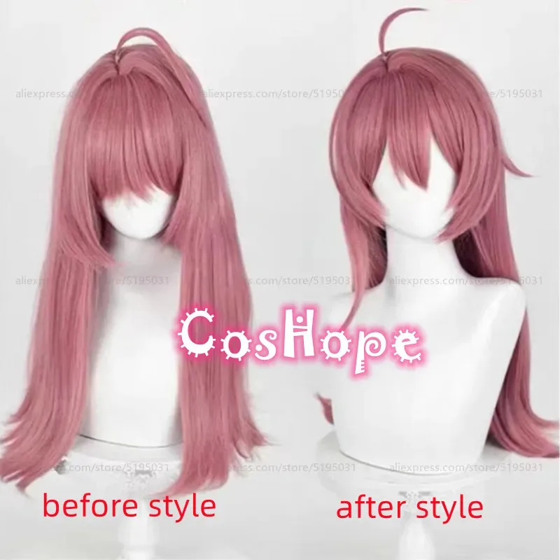 

vivi 2025 Clervie 62cm Long Scalp Hair Unisex Pink Wig Anime Cosplay Heat Resistant Synthetic Wigs Hall