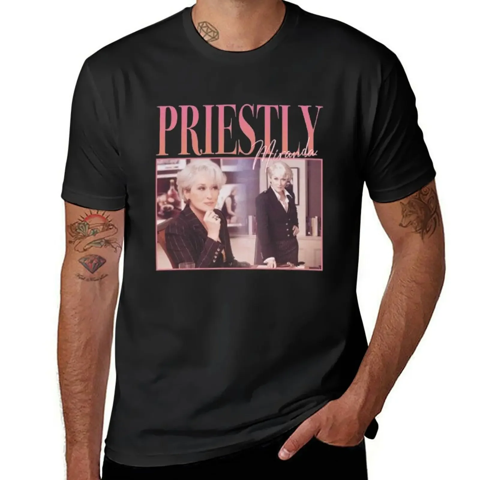 90's Retro style Miranda Priestly T-Shirt anime blacks men clothes