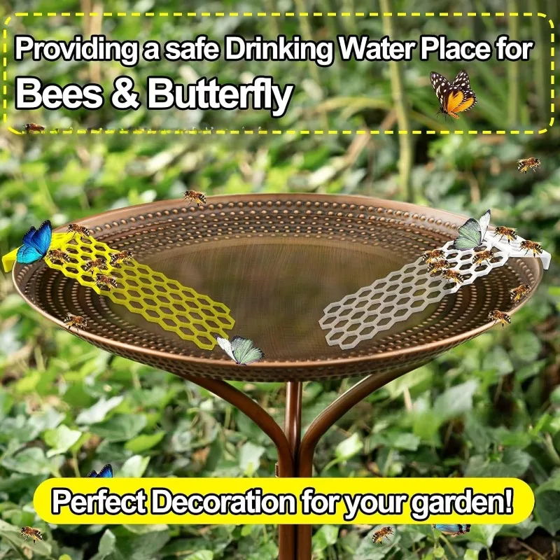 1pcs Bee and Butterfly Water Drinking Station Honeycomb Design Garden Decoration for Outdoor Yard Patio