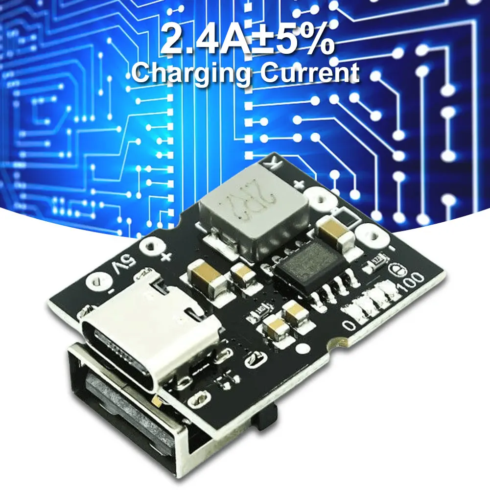 5V 2A Charge Discharge Integrated Module Type-C Input Charging Step-up Module Support 4.2V Lithium Battery Charge Protection