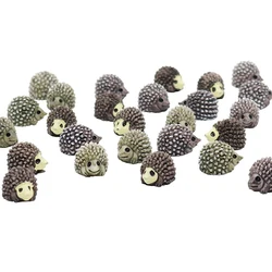 5/10pcs Mini Hedgehog Figurines, Tiny Animals Miniature Fairy Garden Micro Landscape Ornament, DIY Craft Decoration