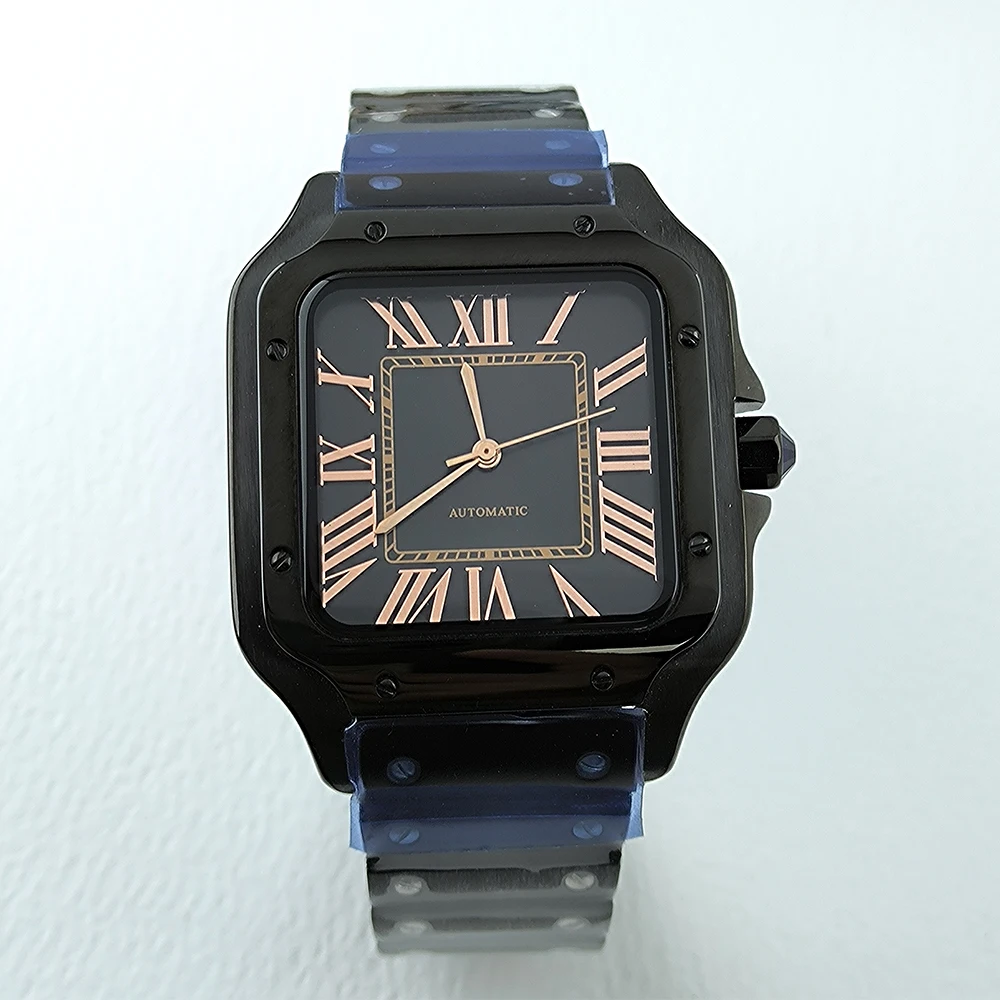 NH35 Black Watch 38mm High Quality Watch Men's Stainless Steel Automatic Watch Customized Logo Suitable for NH35 Movement Watch view 4
