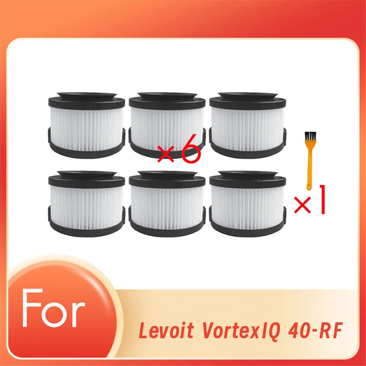 6 Pcs Front Filter with Clean Brush for Levoit Vortexiq 40-Rf Home Cleaner Filter Cleaner Parts Replacement