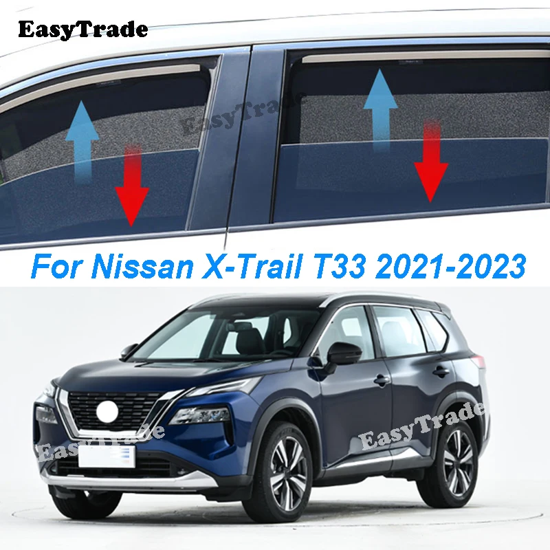 

For Nissan X-Trail T33 2021-2023 Magnetic Car Sunshade Sun Visor Mesh Curtains Side Window Sunscreen Heat Insulation Sunshield