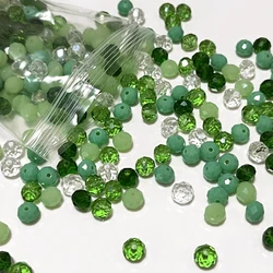 Wholesale 30g 4- 8mm Mixed Green Faceted Austria Crystal Beads For Jewelry Making Needlewor Diy Bracelet Necklace Accessories