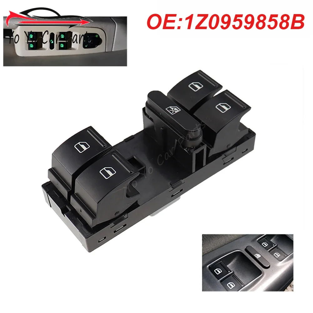 1Z0959858B Power Electric Window Master Switch Control Button Console For Skoda Fabia Octavia Superb Yeti 1Z0 959 858B 1ZD959856