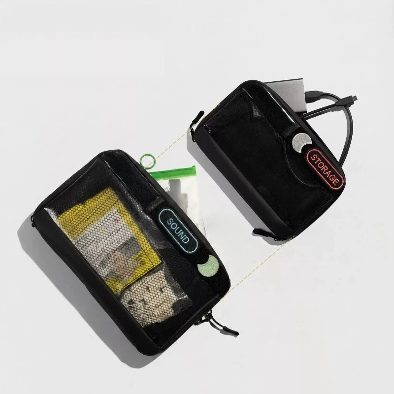 For OPENMOON Clear Storage Pouch, Transparent Layered Cable Organizer Bag for Camera Accessories & Photography Gear
