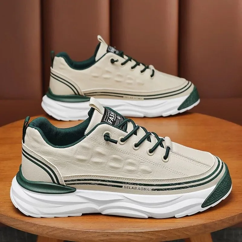 

Мужские повседневные кожаные кроссовки, водонепроницаемая вулканизированная обувь, мужские удобные весенние кроссовки 2025 года, мужская повседневная обувь