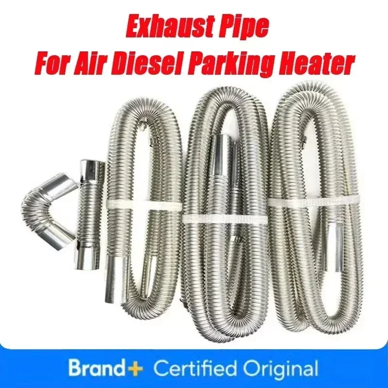 Car Heater Exhaust Pipe Air Diesel Parking Heater Pipe Connector with Clip/Clamps Stainless Steel Gas Vent Pipe for Webasto Amag