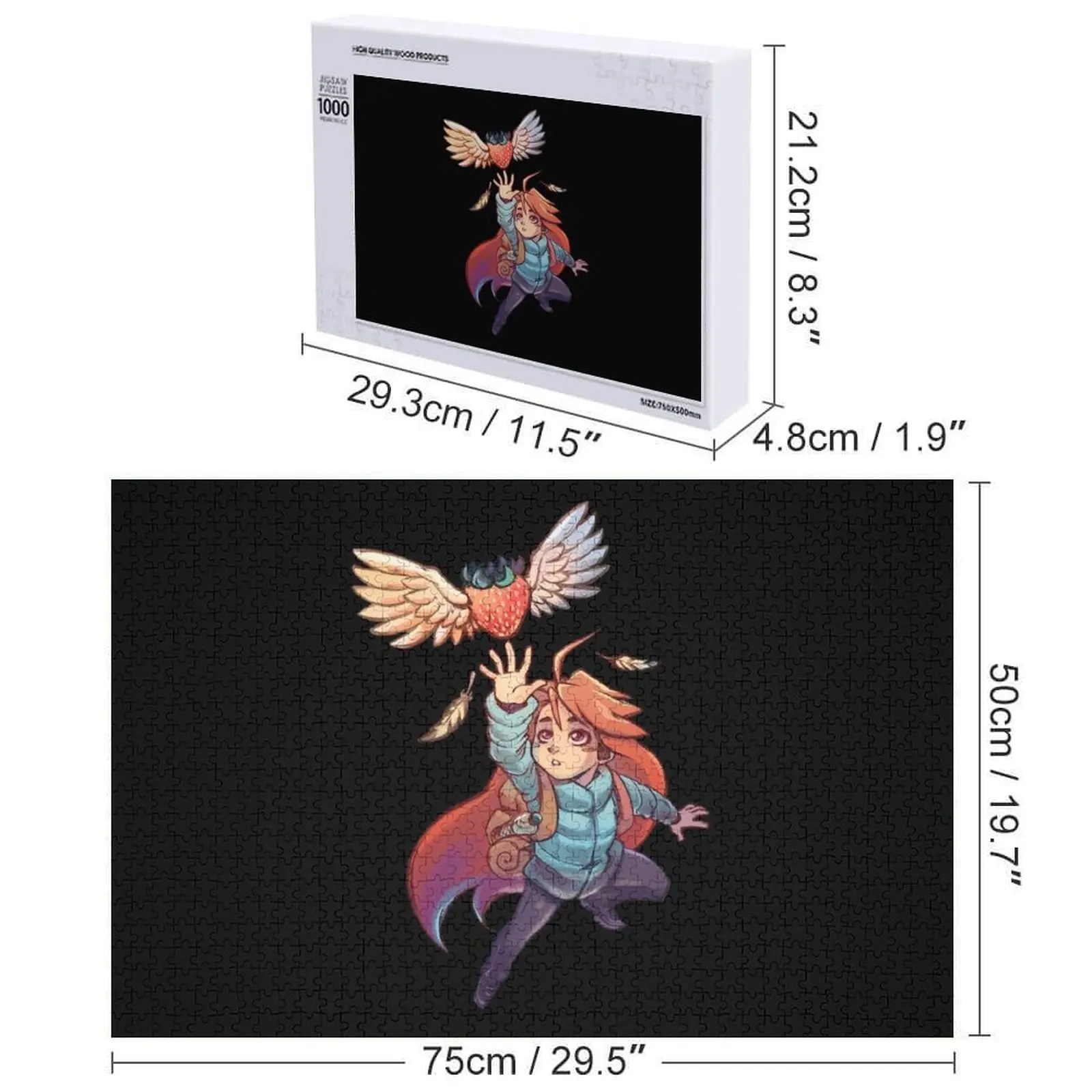 Madeline & Strawberry - Celeste Puzzle Drewniane z Własnym Zdjęciem, Puzzle Zwierzęce