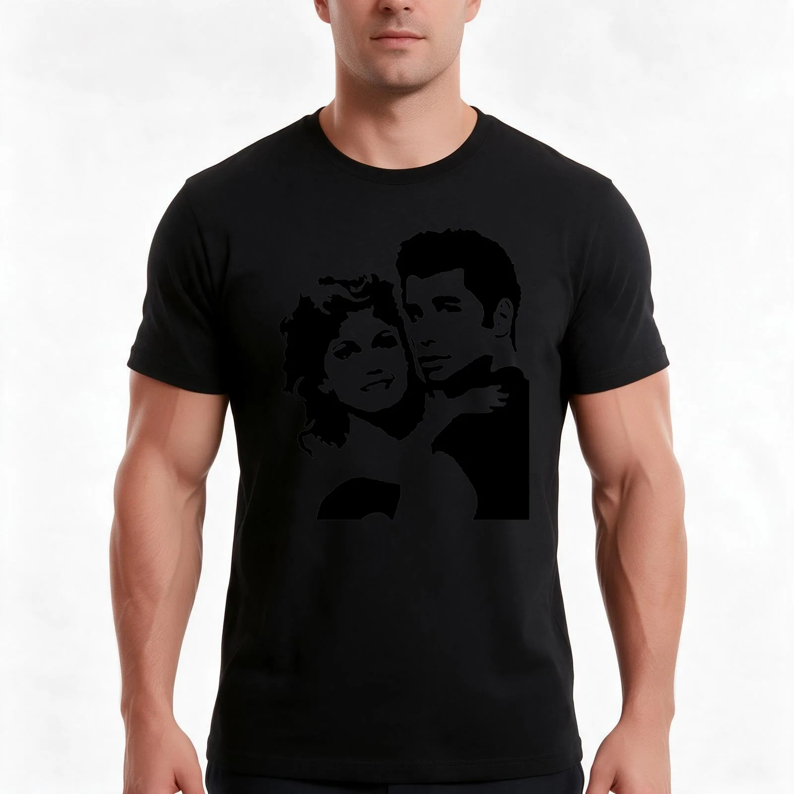 John Travolta Grease T-Shirt, Summer Casual Cotton Tee, Oversized Streetwear Tops, Vintage Graphic Print, Loose Fit Short Sleeve