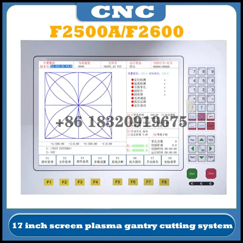 CNC Plasma Flame Gantry Cutting Machine Controller Fangling F2500A F2600 2-Axis Control Operating System