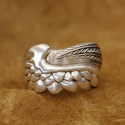 925 Sterling Silver Angel's Embrace Ring Charms Wings of Love TA430 US Size 3~15