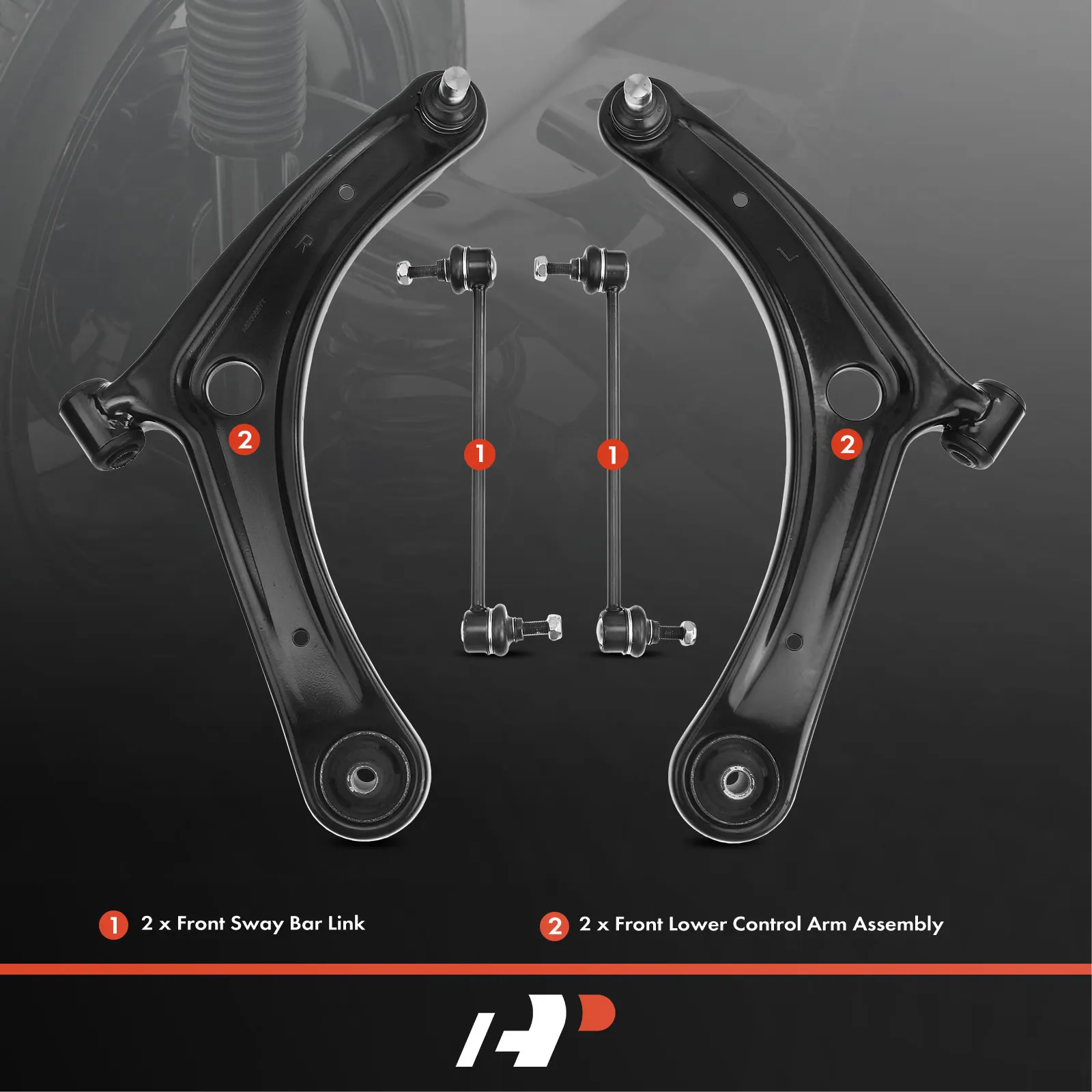 A-Premium 4x Front Sway Bar Link Control Arm with Ball Joint for Jeep Compass Patriot 2007-2017 Dodge Caliber 2007-2012