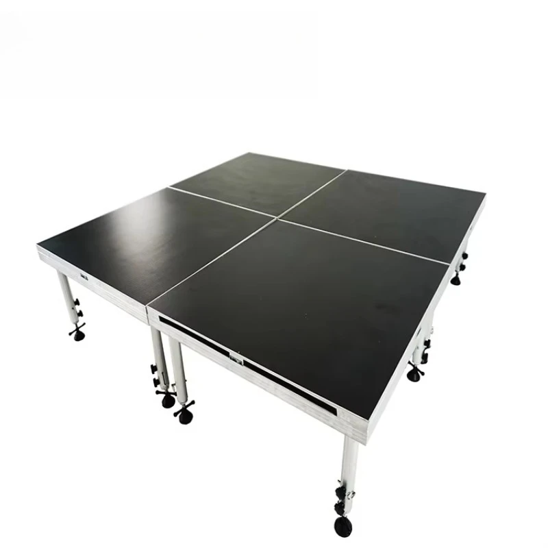 Portable four-legged indoor and outdoor folding aluminum stage