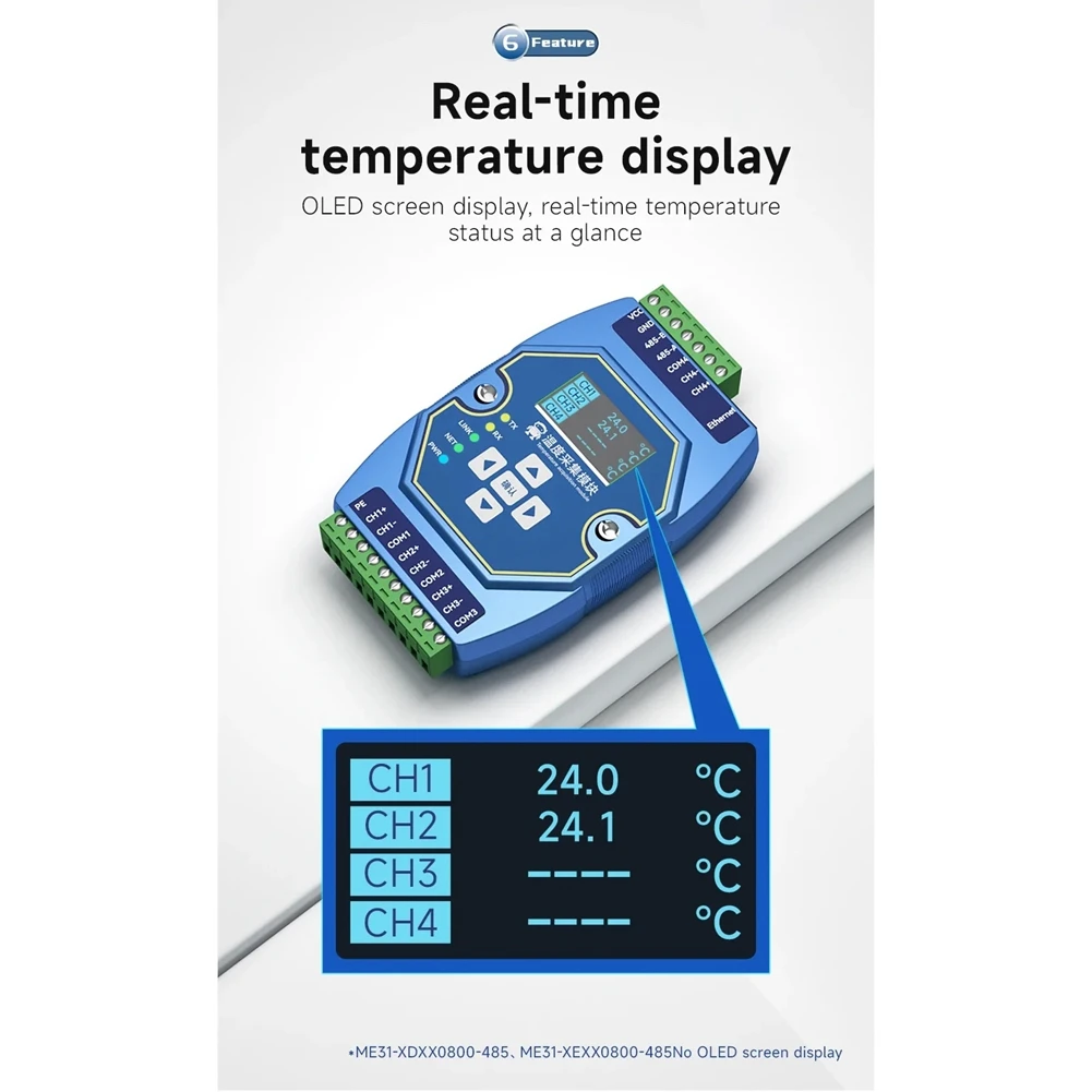 6 Way Temperature Acquisition Module Type K Modbus Thermocouple Input RS485 Ethernet Gateway Watchdog DNS Industrial