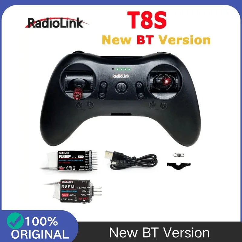 radiolink-t8s-24g-8ch-game-style-rc-controller-with-r8ef-r8fm-receiver-2000m-for-fpv-drone-airplane