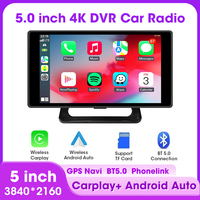 JMCQ 5 inch 4K Dash Cam Car DVR Wireless Carplay & Android Auto Car Intelligent Screen GPS Navigation BT5.0 Radio Stereo for car