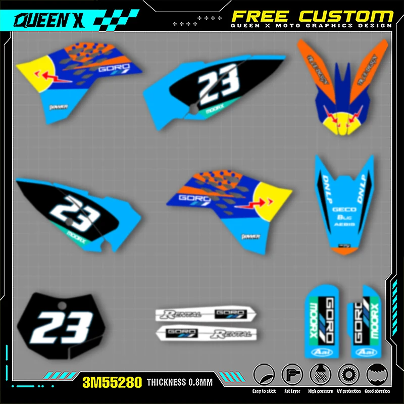 

Queen X MOTOR Cusotm Team Motorcycle Graphics Decal Stickers Kits For KTM SX65 SX 65 2009 2010 2011 2012 2013 2014 2015 002