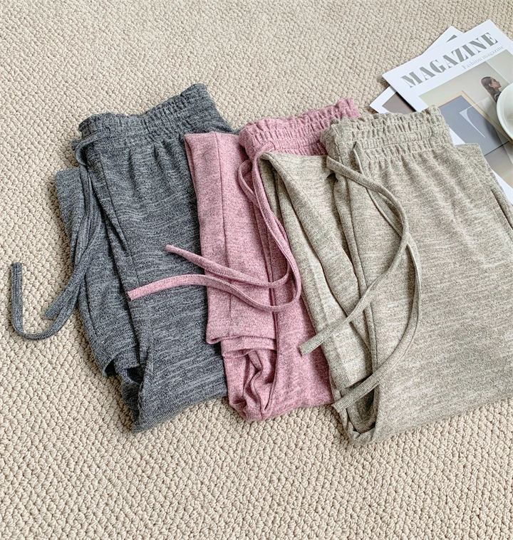 Slimming Wide-leg Long Pants, Spring Casual Thin Knitted Pant For Summer