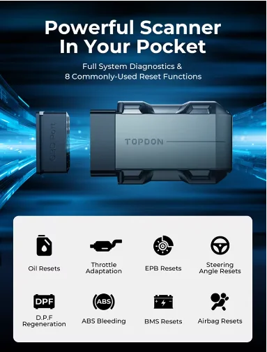 TOPDON TopScan Lite Scanner Smart Diagnostic Tool DTC Repair Guide Bluetooth OBD2 Code Reader Code Reader Full System