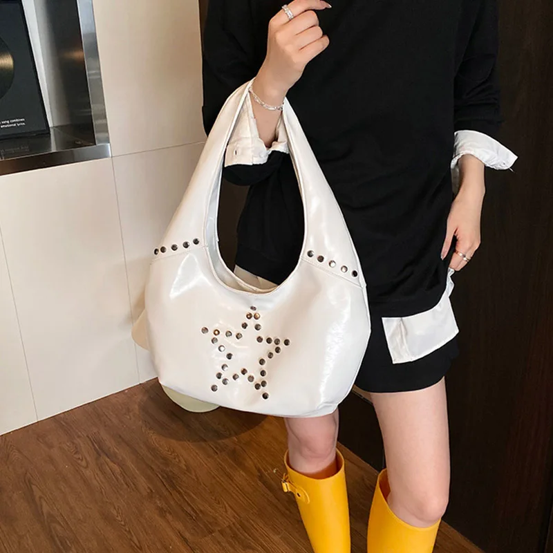 

Punk Style Star Underarm Bag 2026 Trendy Fashion Large Capacity Casual Shoulder Handbag for Summer Versatile