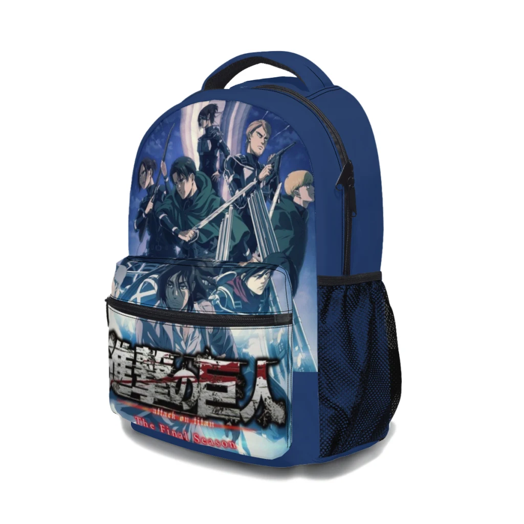 Mochila Escolar de Anime Cartoon infantil, Attack on Titan, Retro Impresso, Mochila Casual Jovem, Asas da Liberdade