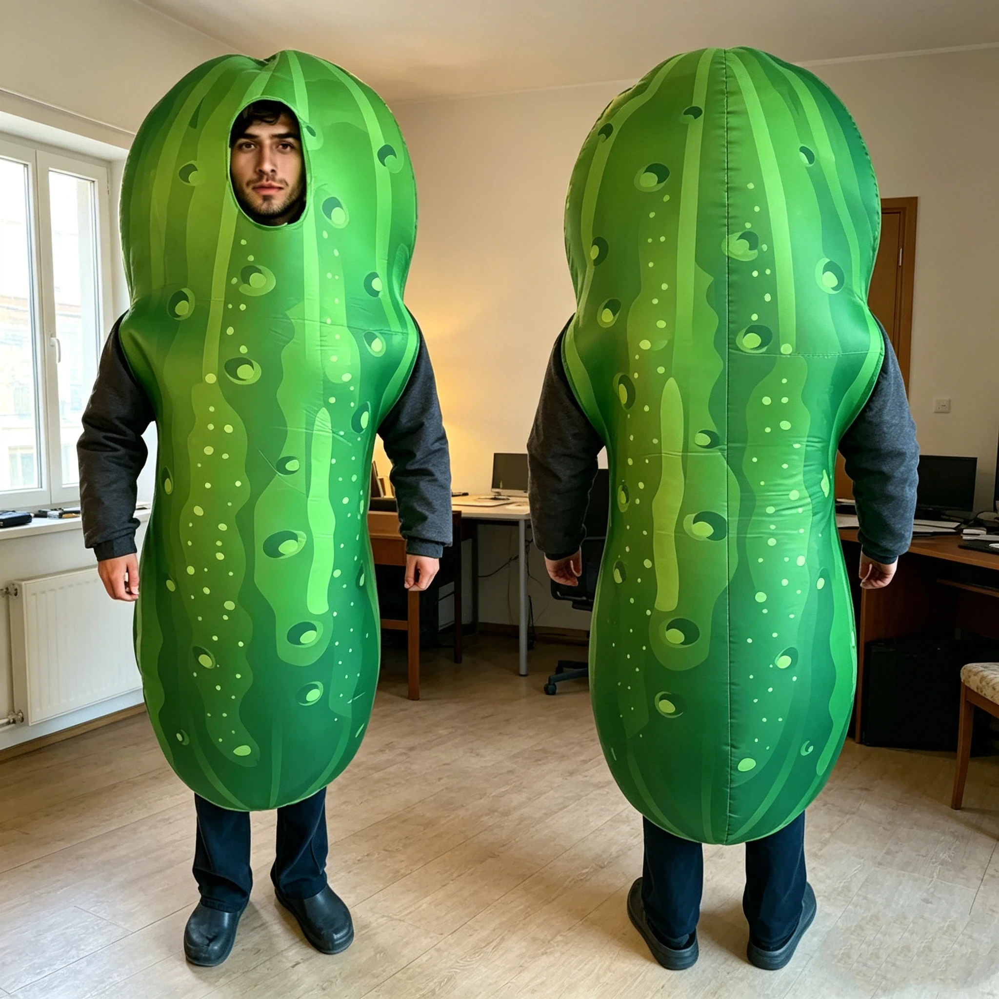 

Adult Green Cucumber Costumes For Men Funny Food Outfits Couple Vegetable Costume Women Purple Eggplant Halloween Dress Up