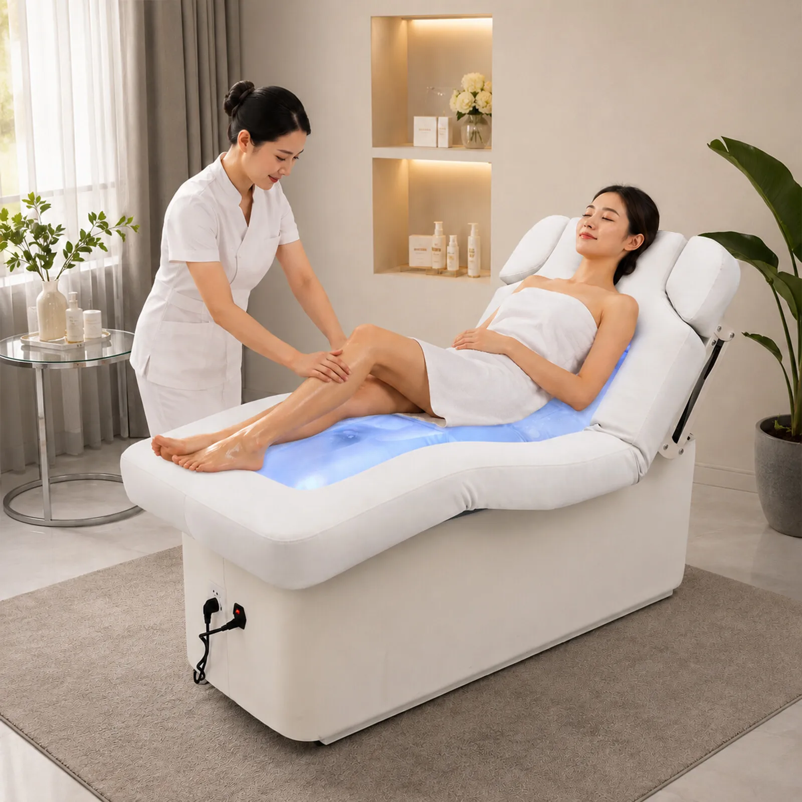 Electric Adjustable Beauty Bed Multi-Function Massage Table Reclining Spa Salon Furniture 1