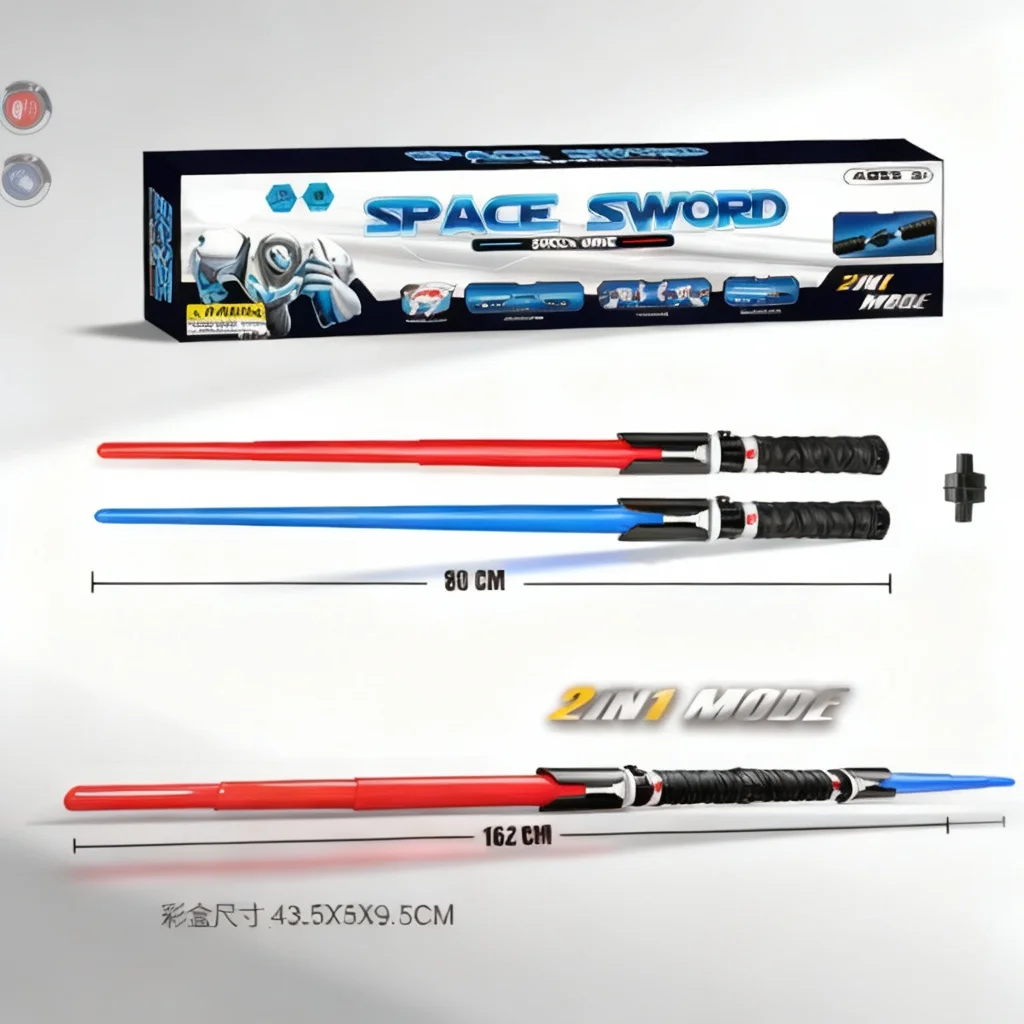 Oplichtende sabel met geluid Telescopisch zwaard Gloeiend licht speelgoed Telescopisch zwaard met geluid voor kinderen Volwassenen Stress Relief Gift