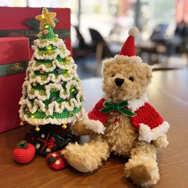 دمية دب لطيفة من القطيفة مع ملابس تغيير دمية دب دمية حيوانات محشوة للفتيات هدايا عيد الميلاد نافذة ديكور المنزل