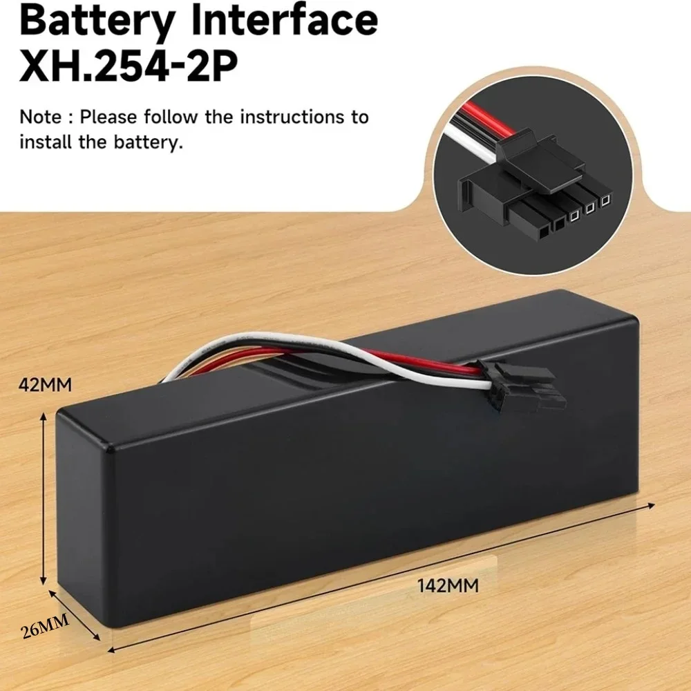 4000mAh 14,4V robotbatterij met hoge capaciteit – vervangend reserveaccessoire, voor Wyze WVCR200S 200S & Xiaomi Mop Pro P Mijia 2S