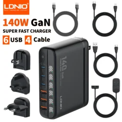 GaN-Bloque de carga USB C, Cargador rápido tipo C PD, adaptador de viaje Universal para iPhone, Samsung, iMac, MacBook, interruptor de ordenador portátil, 140W