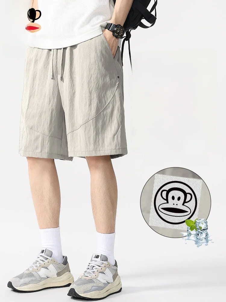 

Мужские повседневные брюки PaulFrank из шелковистой ткани, свободного кроя, легкие, летние, молодежные, прямые, длиной до колена