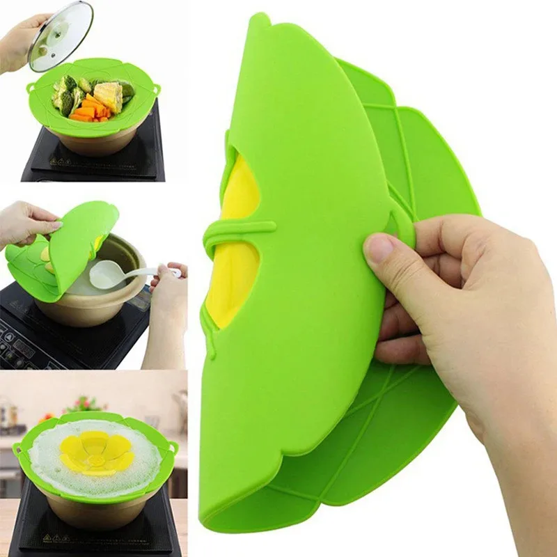 1pc silicone à prova de derramamento pote tampa cozinha alta temperatura resistente respingo e à prova de respingo tampa de silicone ferramenta de cozinha