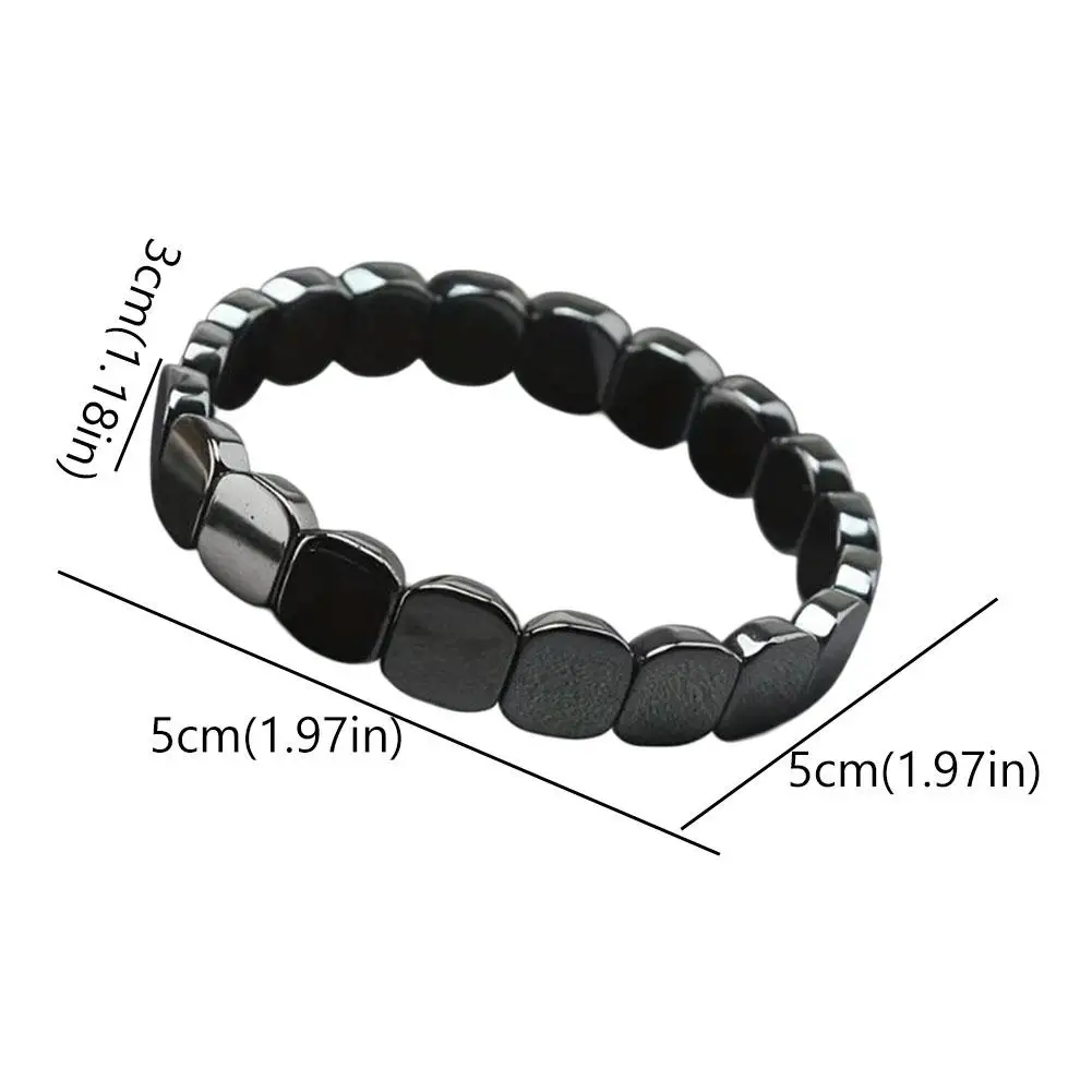 Homens hematita pulseira perda de peso não-magnético preto hematita grânulo pulseira cura terapia de saúde equilíbrio pulsera jóias presente