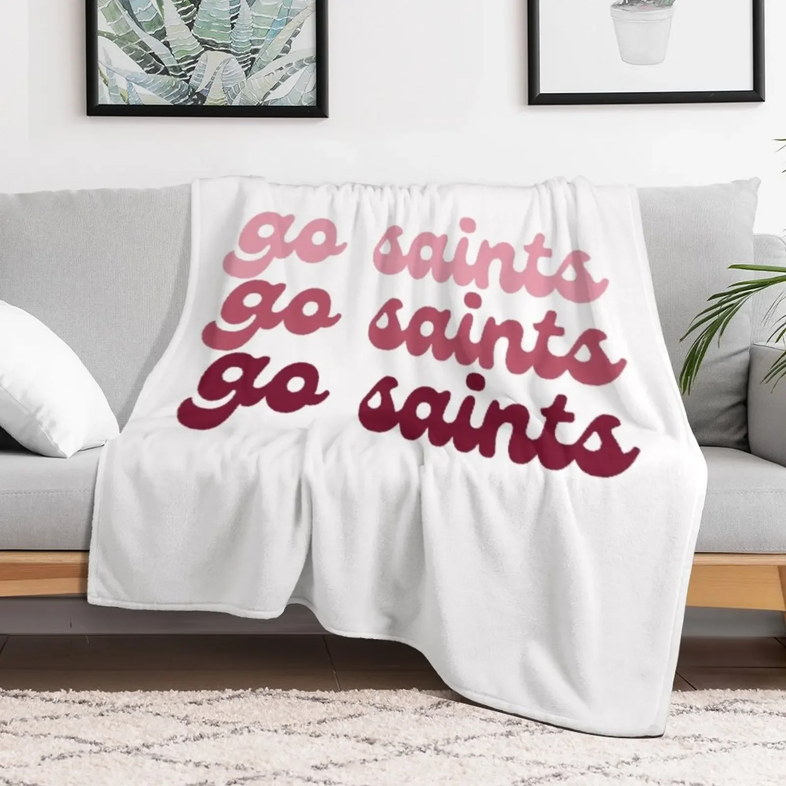 Go Saints Gradient - Aquinas College Throw Blanket Spring Fall Cozy Throw Blanket for Couch