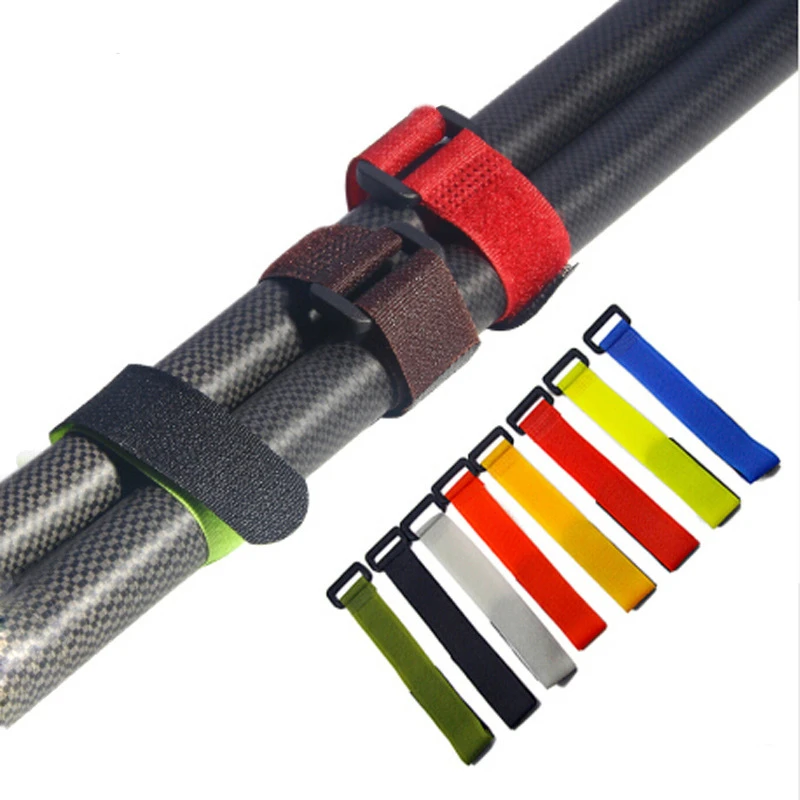 30pcs Fishing Rod Tie Holder Strap Suspender Fastener Hook Loop Ties Belt Fishing Rod Strapping Wrap Band Outdoor Fish Tool