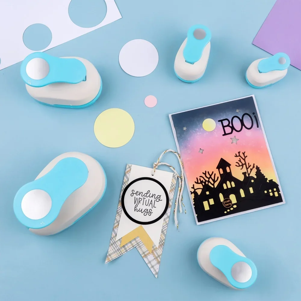 

5 шт./компл., круглый дырокол для бумаги 0,3/0,6/1/1,5/2/3 дюйма, прецизионная круглая форма, рычаг, дыроколы для рукоделия для рукоделия из бумаги, скрапбукинга