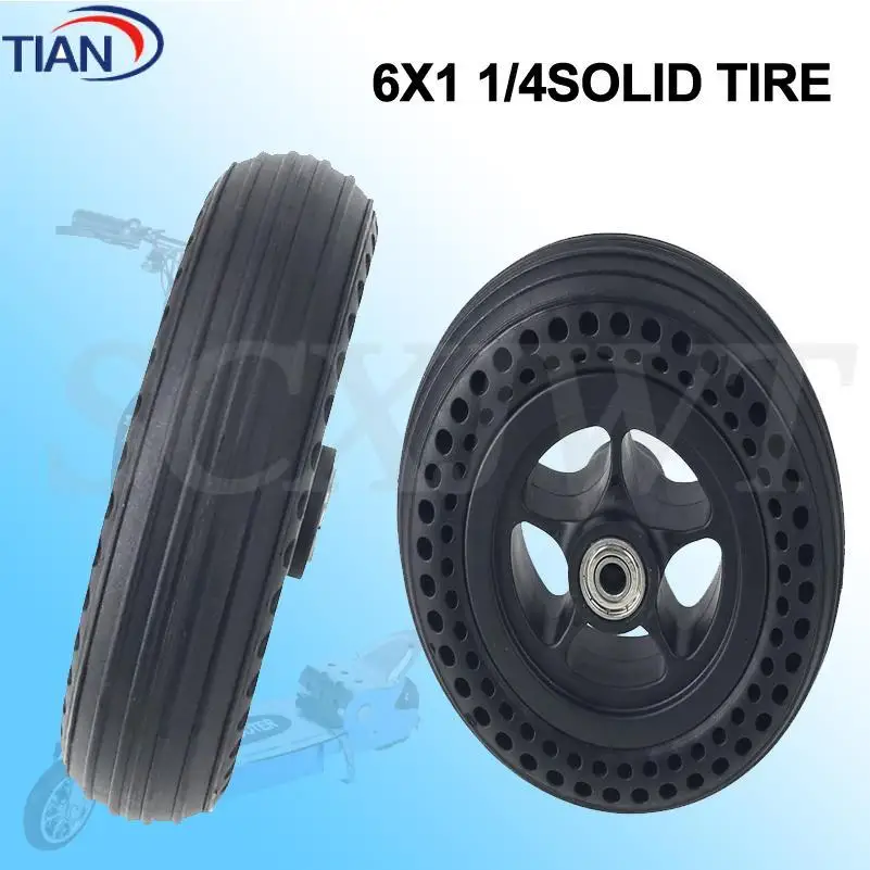 

Electric Bicycle 6*1 1/4 Inflation Tire honeycomb solid tire assembl E-bike