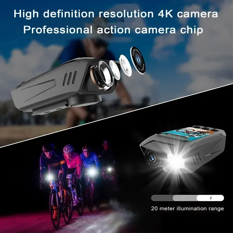 HD 4K 60fps Action Camera Bike Motorcycle Helmet Camera 1080P Outdoor Sport Cam 2inch Screen DV 20MP Bicycle Driver Recorder