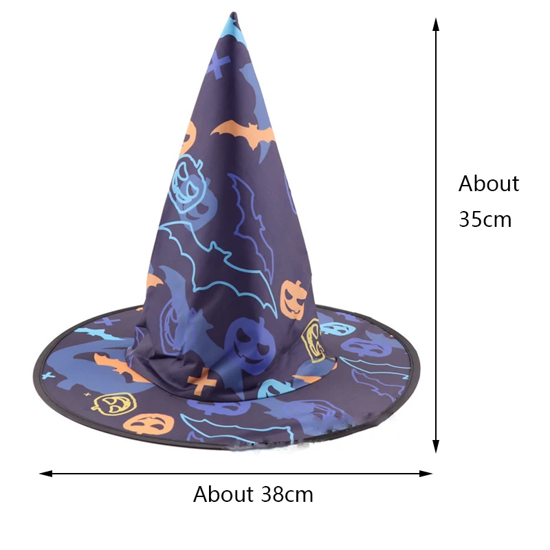 Halloween Witch Hat Black Spider Skull Anime Witch Headband Hat Party Costume Accessories Women Wide Brim Foldable Pointed Caps