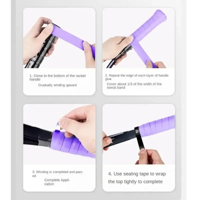 6 Stück Gradient Anti-Rutsch-Badmintonschläger-Griffband, schweißresistentes Overgrip-Band für den Tenniseinsatz – Detail 8