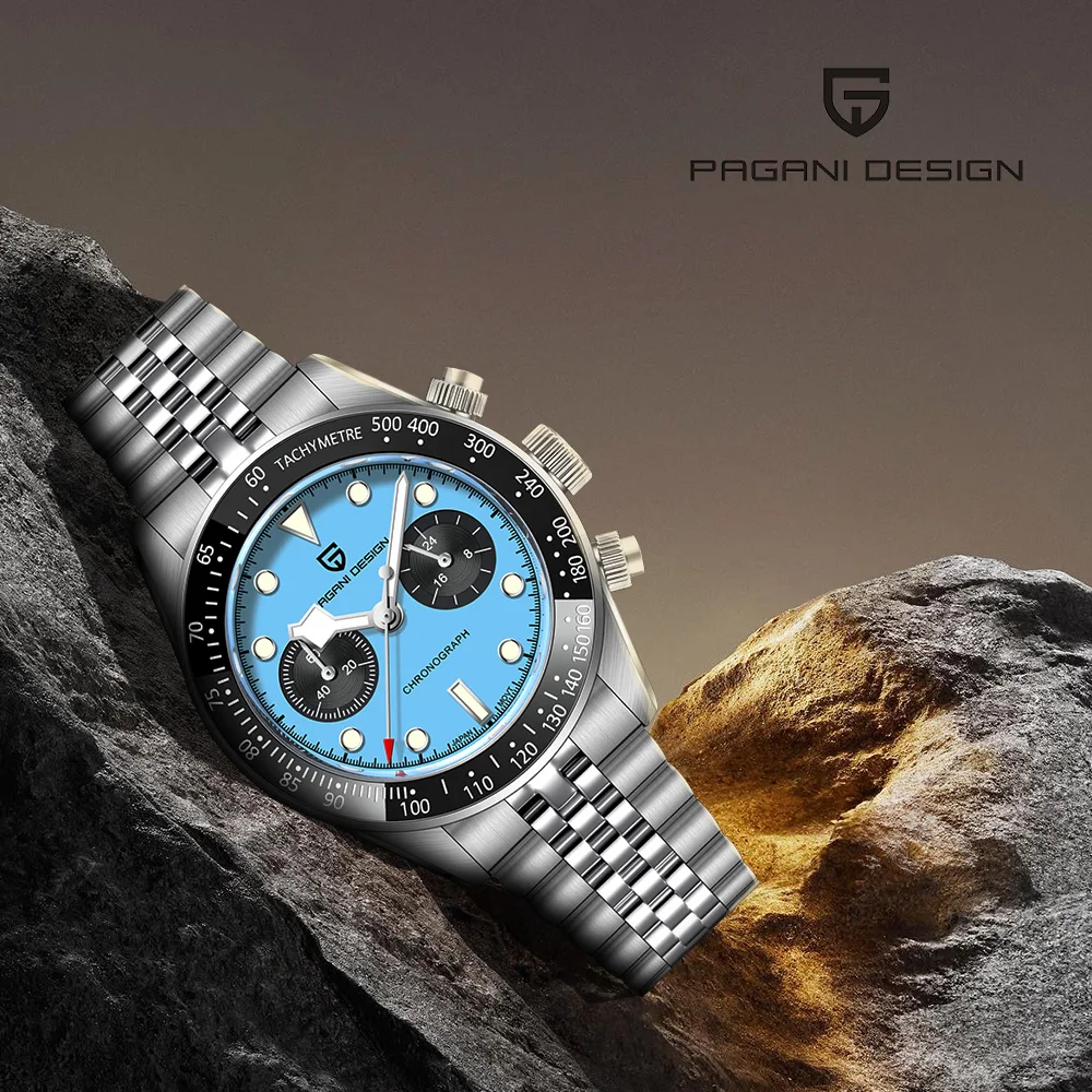 Pagani Design 2026BB Flamingo Sports Chronograph Luxury Sapphire Crystal Stainless Steel Waterproof Men's Quartz Watch Luminous